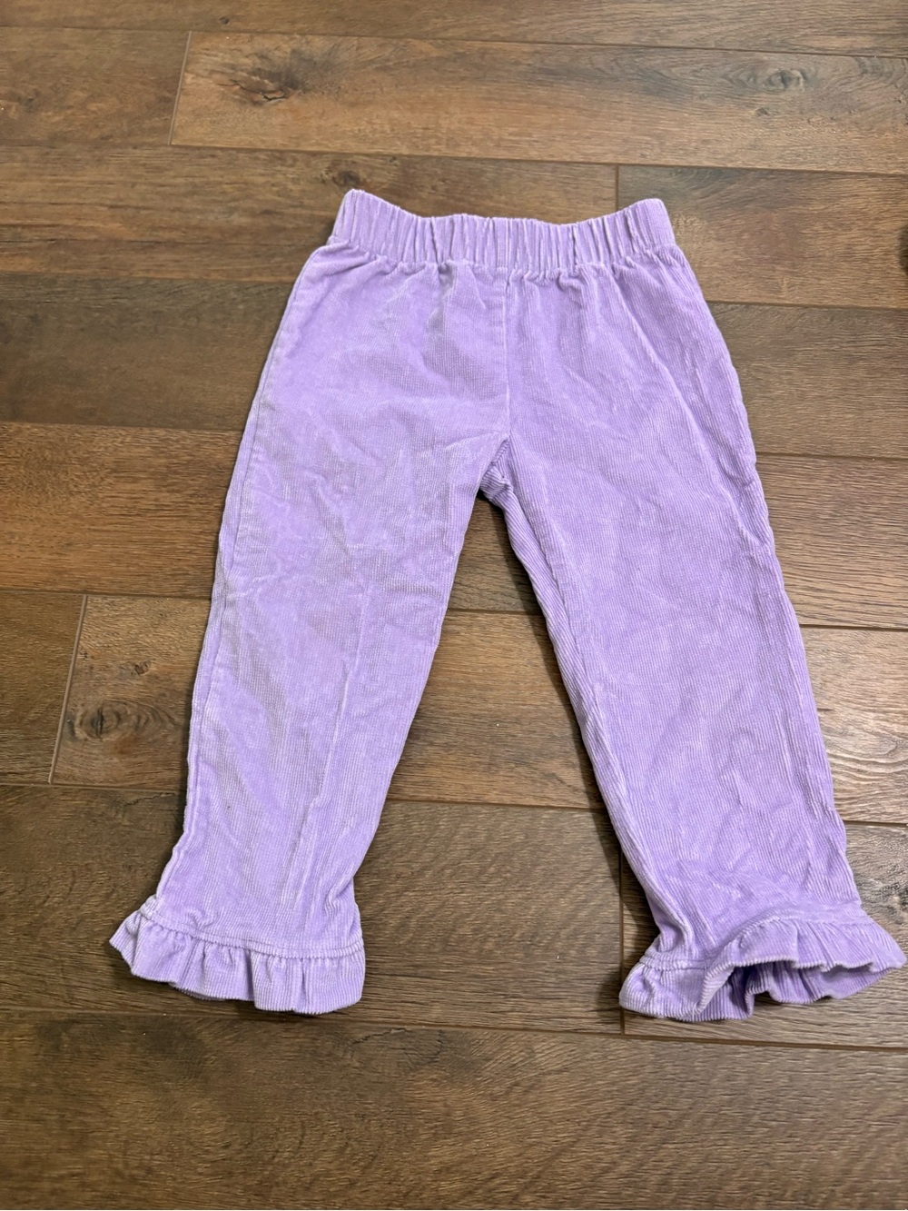 The Beaufort Bonnet Company 2T Lavender Corduroy Ruffle Hem Pants Girls